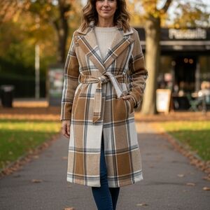Plaid Belted Coat
